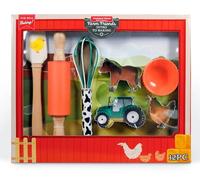 Handstand Kitchen Farm Friends 12-Piece First Baking Set with with Recipes in Fun Barn Themed Box