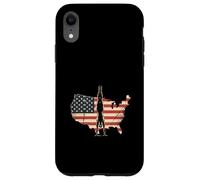 Handstand Silhouette Over USA Map - Bodyweight Fitness Case for iPhone XR