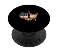 Handstand Silhouette Over USA Map - Bodyweight Fitness PopSockets Adhesive PopGrip