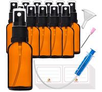HandsUnity 30ml-12pcs Sprayer Glass Bottle - Pharmacy Amber Glass Bottle set with Black Atomizer Glass Spray Bottle made from Brown Glass including 29 auxiliary Accessories
