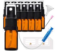 HandsUnity 5ml-12pcs Sprayer Glass Bottle - Pharmacy Amber Glass Bottle set with Black Atomizer Glass Spray Bottle made from Brown Glass including 29 auxiliary Accessories