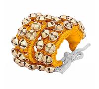 HANDTECHINDIA Dancing Bells Anklet Ghungroo with Colored Cushion Pad 2 Line with (20+20) Bells Best For Indian Classical Dance, Indian Style Brass Ankle Bells, Brass, brass bells