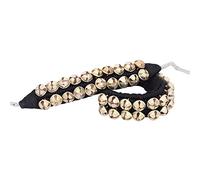 HANDTECHINDIA Dancing Bells Ghungroo Pair Indian Classical Dance Accessories Ghungroo with Colored Cushion Pad Best Dance Metal Brass Anklets Bells Ghunghroo Pad (Black, Double Line)