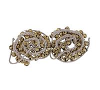 HANDTECHINDIA Indian Classical Kathak Ghungroo Pair 75-75 Brass Bells Tied with Cotton Cord for Anklet Musical Instrument Dance Accessories.