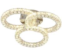 HanDuo 19.6" Modern LED Crystal Ceiling Light Dimmable 3 Ring Semi Flush Mount Chandelier Circular Round Living Room Ceiling Light Fixtures for Dining Room Bedroom Foyer Kitchen Entry Way