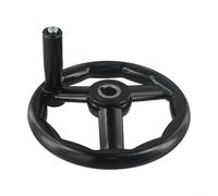Handwheel for Milling Machine with Revolving Handle, 3 Spoke Plastic Design for Industrial Turning Mechanisms (18x200mm)
