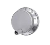 Handwheel pulse encoder 60mm CNC Pulser Electronic Handwheel 5V 12V 24V 4 6 pin Pulse 25 100 Manual Generator Rotary Encoder(60mm,A-Silvery aluminum,5V-6 pin-100 Pulser)
