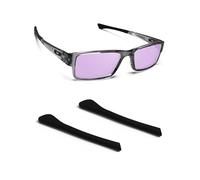 Handwith 1 Pairs Soft Silicone Sunglass Ear Socks for Oakley Airdrop OX8046/Airdrop MNP OX8121/Traildrop OX8104, Anti-Slip Comfort Fit Glasses Arm Grips Spare Parts Replacement Kit Black