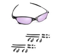 Handwith 2 Pairs Soft Silicone Sunglass Nose Pads Ear Socks Kits for Oakley Juliet/Juliet Vented/X Metal XX, Anti-Slip Comfort Fit Glasses Nose Piece Arm Sleeve Replacement Kits Black