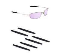 Handwith 3 Pairs Soft Silicone Sunglass Ear Socks for Oakley Whisker/Big Square Wire/Ti Wiretap, Anti-Slip Comfort Fit Glasses Arm Grips Spare Parts Replacement Kit Black