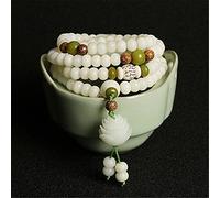 Handwork 108 Buddhist Beads White Bodhi Bracelet Natural Smooth Materials Exquisite Jewelry Gifts For Unisex (Metal Color : D)