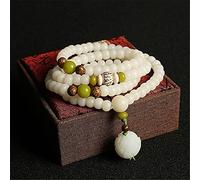 Handwork 108 Buddhist Beads White Bodhi Natural Smooth Materials Exquisite Jewelry Gifts For Unisex (Metal Color : C)