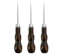 Handwork Sewing Awl, 3 Pack Double Gourd Shape Awl Wooden Awl Tailors Awl Professional Awl Tool Punch Awl for Leather for Sewing Crafting Leather Perforating Needle Removal (3pc)