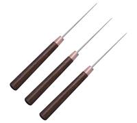 Handwork Sewing Awl, 3 Pack Double Gourd Shape Awl Wooden Awl Tailors Awl Professional Awl Tool Punch Awl for Leather for Sewing Crafting Leather Perforating Needle Removal (3pcs)