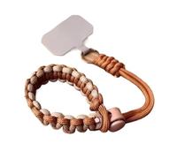 Handwoven Adjustable Universal Mobile Phone Wrist Strap Short Lanyard Outdoor Safety Anti-Drop Rope For All Phone Case(Brown khaki)