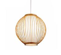 Handwoven Bamboo Chandelier - Rustic Rattan Pendant Light for ge Farmhouse Hallway Foyer & Dining Room - Unique Imitation Parchment Design Lighting Fixture