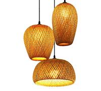 Handwoven Bamboo Pendant Light Bamboo Chandelier Ceiling Light Ceiling Lamp Rural Style Chandelier for Dining Room, Living Room, Restaurant, Tea Room, Style 1