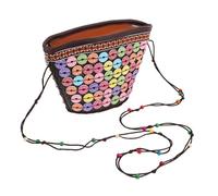 Handwoven Beach Woven Crossbody Bag with Tropical Design Spacious Interior for Travel and Summer Adventures for Beach Vacations and Parties