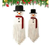 Handwoven Boho Tapestry - Christmas Wall Art for Decoration | Cotton Threads with Hanging Loop, Modern Macrame Style, Woven Tapestry for Bedroom Dorm Nursery Entryway Living Room Party