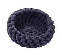 Handwoven Cat Bed, Non-Slip, Round, Portable, All Seasons, Soothing, Soft, for Pets, Small Dogs, Dark Blue