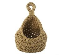 Handwoven Cotton Rope Hanging Basket for Wall Mount, Breathable Storage Rack for Kitchen Vegetables Fruits Garlic Onion, Rustic Farmhouse(B（16X23CM）)