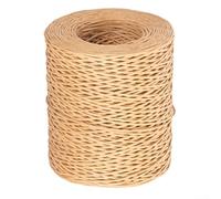 Handwoven Crochet Yarn 210M Natural Raffia Paper for Unique DIY Projects, Perfect for Knitting and Crafting (Yellow)
