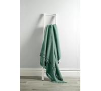 Handwoven Honeycomb Pure 100% Cotton Throw Luxury Knitted Durable Sofa Blanket (Sage Green, 127 x 152 cm (50" x 60"))