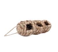 Handwoven House Grass Birdhouse Outside Natural Straw Bird 3 Holes For Sparrow Hanging Finch Roosting Nest