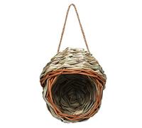 Handwoven House Grass Knitted Birdhouse Outside Natural Straw Bird For Sparrow Hanging Finch Roosting Nest Hand-woven Outdoor Garden Natural Grass Hanging Bird House