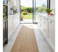 Handwoven Jute Rug for Living Room Natural Brown Textured Floor Mat Durable Flatweave Carpet for Hallway Bedroom Entryway or Kitchen Rustic Farmhouse Style 60cm x 600cm