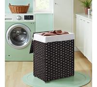 Handwoven Laundry Basket, Black / 90 L
