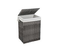 Handwoven Laundry Basket, Grey / 46 x 33 x 60 cm