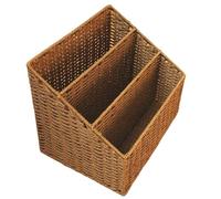 Handwoven Magazine Rack Braid Magazine Storage Basket Desktop Books Organizer File Folder Sundries Bins Home Organization For Kitchen Windowsill, Desk, Hotel Corridor(BROWN)
