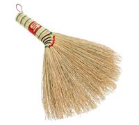 Handwoven Mini Broom with Short Handle, Dried Sorghum Stalks