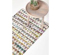 Handwoven Multi Coloured Cotton Chindi Hall Runner, 66 x 200 cm Homescapes Multi 66cm x 200cm
