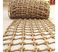 Handwoven Natural Jute Rope Netting - Strong Durable Playground Fence Mesh for Kids Outdoor Climbing Cargo Net Garden Plant Protection Custom Size (5x5m 14mm)