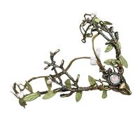 Handwoven Nature Theme Horn Hairhoop Hair Accessory With Vine And Leaves Great For Outdoor Event And Music Festival