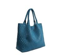 Handwoven Nylon Women's Bag Crossbody Basket Style Armhole Casual Versatile Handheld Soft Single Strap(Blue)
