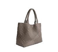 Handwoven Nylon Women's Bag Crossbody Basket Style Armhole Casual Versatile Handheld Soft Single Strap(Coffee)
