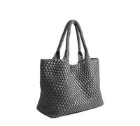 Handwoven Nylon Women's Bag Crossbody Basket Style Armhole Casual Versatile Handheld Soft Single Strap(Dark Grey)
