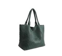 Handwoven Nylon Women's Bag Crossbody Basket Style Armhole Casual Versatile Handheld Soft Single Strap(Dark green)