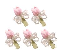 Handwoven Pearls Accented Side Hair Clip Soft Fabric for Gentle Comfort for Various Activities Woven Clip