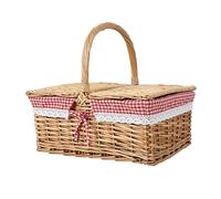 Handwoven Picnics Hamper With Lid And Liner Handwoven Storage Basket For Vegetables And Fruit Home Decoration Tool Wicker Picnic Hamper