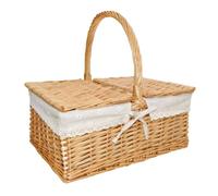 Handwoven Picnics Hamper With Lid And Liner Handwoven Storage Basket For Vegetables And Fruit Home Decoration Tool Wicker Picnic Hamper