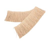 Handwoven Raffia Fringe Trim for Crafts, 43x7 Inch Beige
