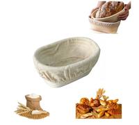 Handwoven Rattan Banneton Proofing Basket with Linen Liner, Natural Cane Bread Rising Bowl for Sourdough Baking, Artisan Bread Making Supplies for Home Bakers (Oval,17 * 12 * 6cm)