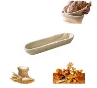 Handwoven Rattan Banneton Proofing Basket with Linen Liner, Natural Cane Bread Rising Bowl for Sourdough Baking, Artisan Bread Making Supplies for Home Bakers (Oval,38 * 9 * 6cm)