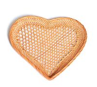 Handwoven Rattan Storage Basket Heart Shaped Tray Basket Bread Food Fruit Cake Plate Kitchen Accessories For Home Wooden Fruit Bowls Large