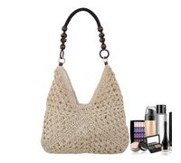 Handwoven Straw Beach Bag, Bohemian Casual Shoulder Bag, Summer Handbag with Natural Design Feature, Travel Kit, Woven Tote with Reliable Build, Vacation Use for Women Ladies Girls