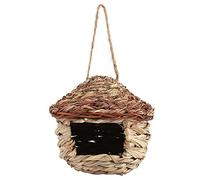 Handwoven Straw Bird Nest Cage House Hatching Breeding Cave in 3 Size for Parrot, Canary or Cockatiel or Other Birds(M)